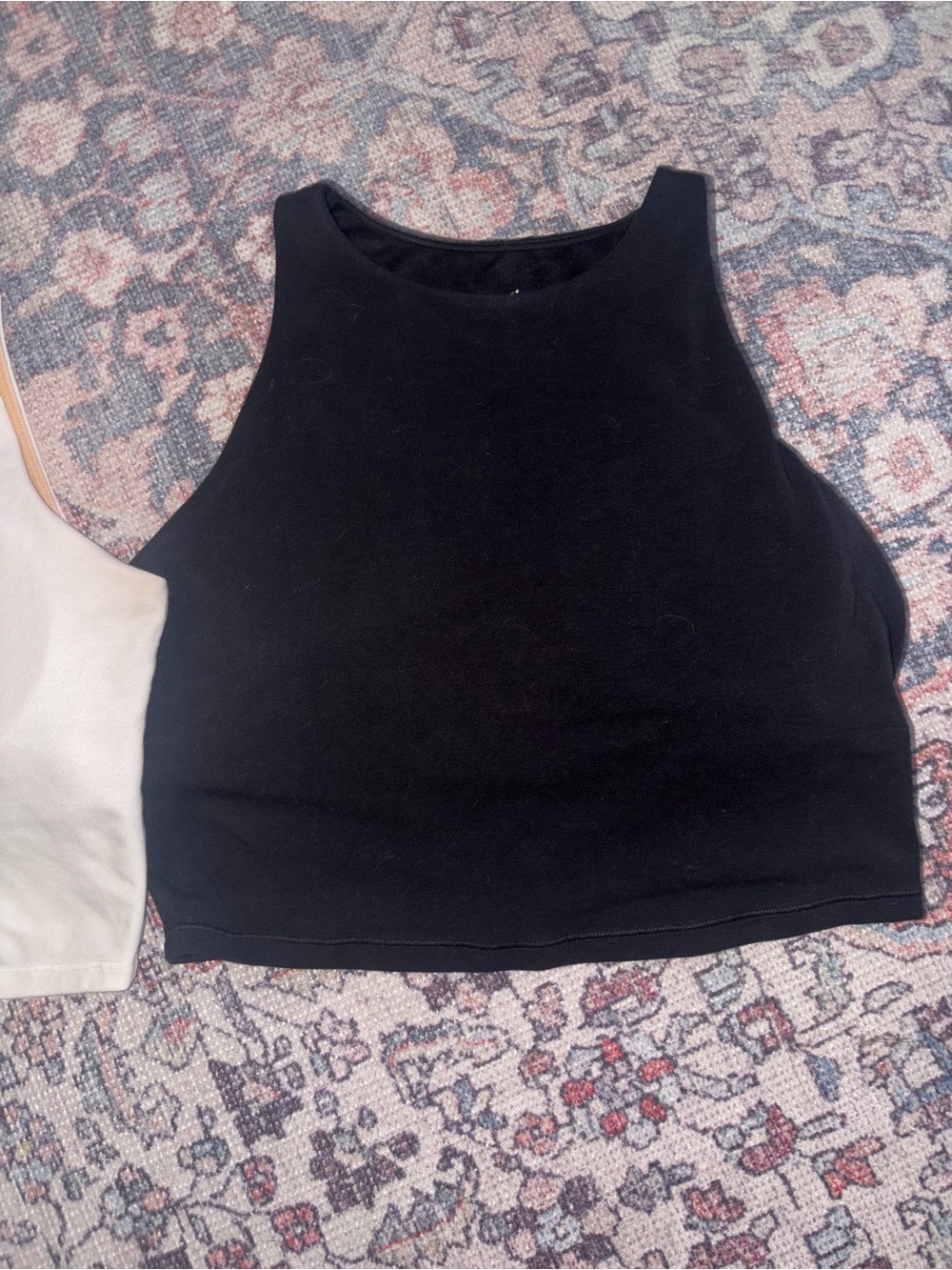 Two Old Navy Black Cropped Tank Tops - High Neck Sleeveless